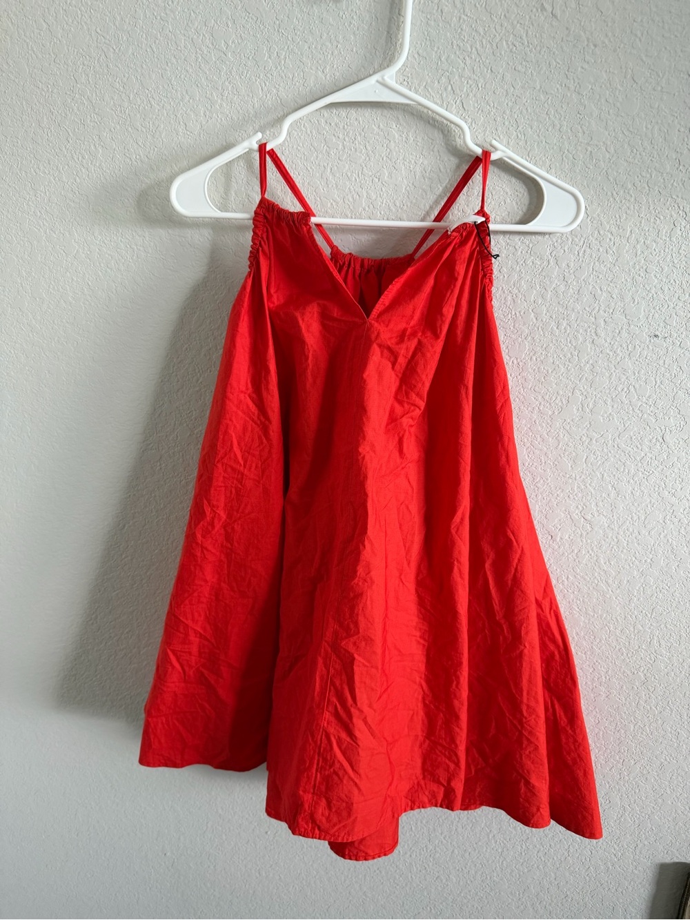 Zara Bright Red Slip Dress with Spaghetti Straps